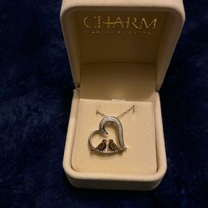 Silver and gold 1/4 ct necklace